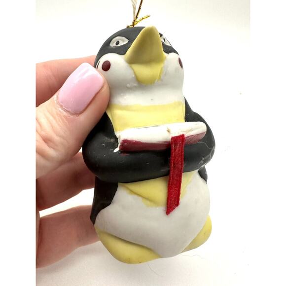 Vintage BOA Ceramic Penguin Holding A Book Bell - Picture 5 of 8